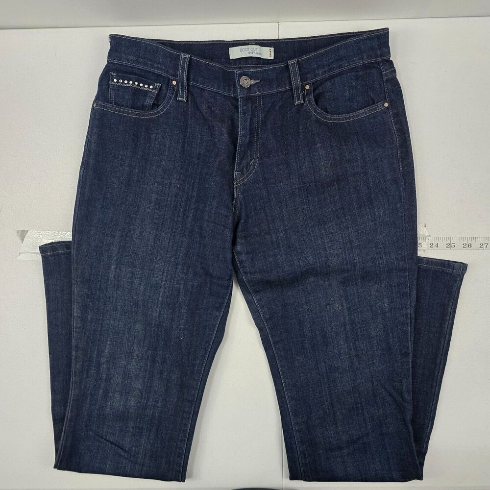 Levi's 515 boot cut jeans blue denim 10 womens dark wash 4634